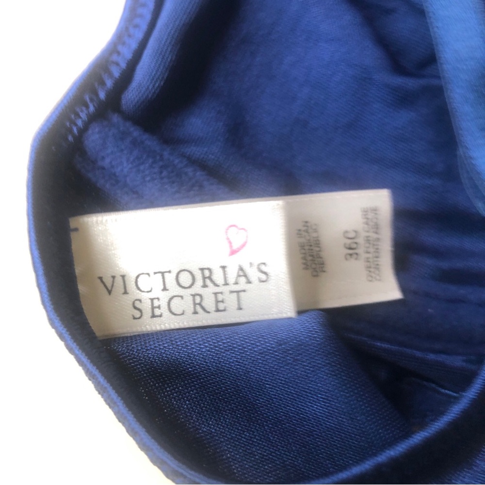 Victoria's Secret Navy Satin Underwire Bra Front Closure Vintage - Picture 6 of 10